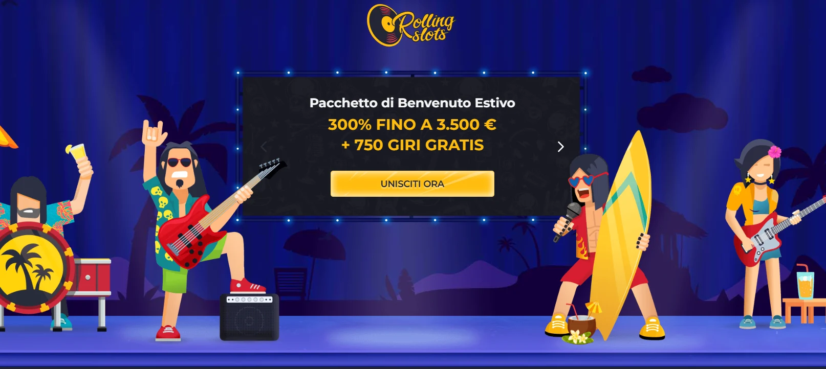 Rolling Slots casino non AAMS con prelievo immediato