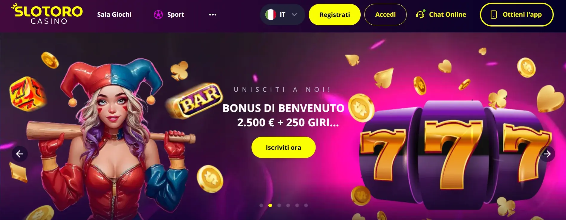 Slotoro casino non AAMS con prelievo immediato