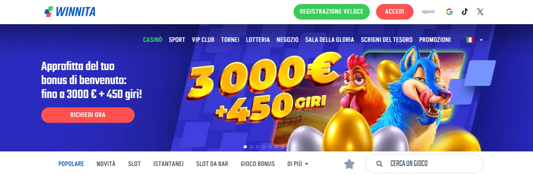 Winnita casino non AAMS con prelievo immediato